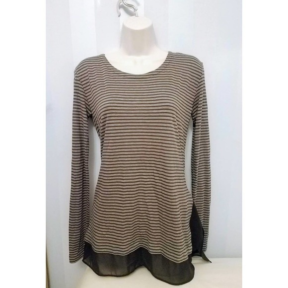 AllSaints Miro Long Sleeve Stripe Tee US8 UK12 NWT - Picture 3 of 8